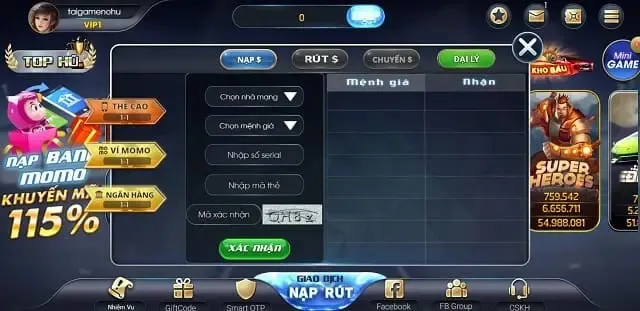 Sử dụng mã 77Win cho phép gửi và rút tiền nhanh chóng và tiện lợi - 77Win