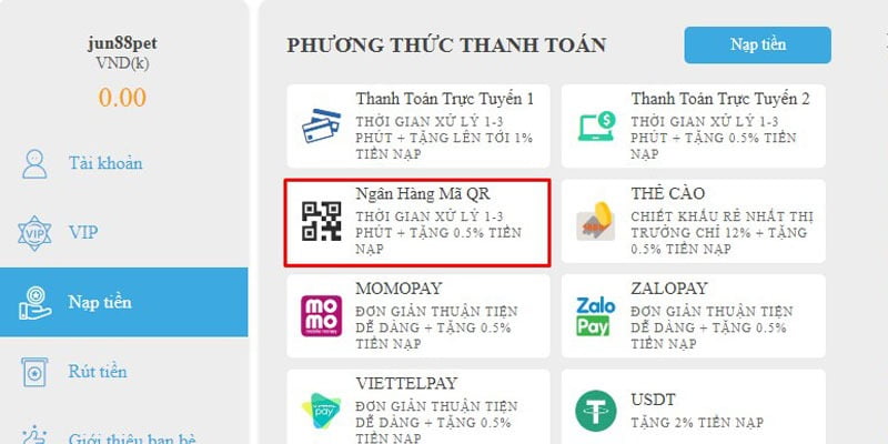 Tôi có thể nạp tiền vào tài khoản Typhu88 của mình như thế nào? - Typhu88
